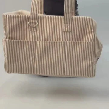 Dog Carrier - Linen Stripes