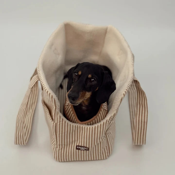 Dog Carrier - Linen Stripes