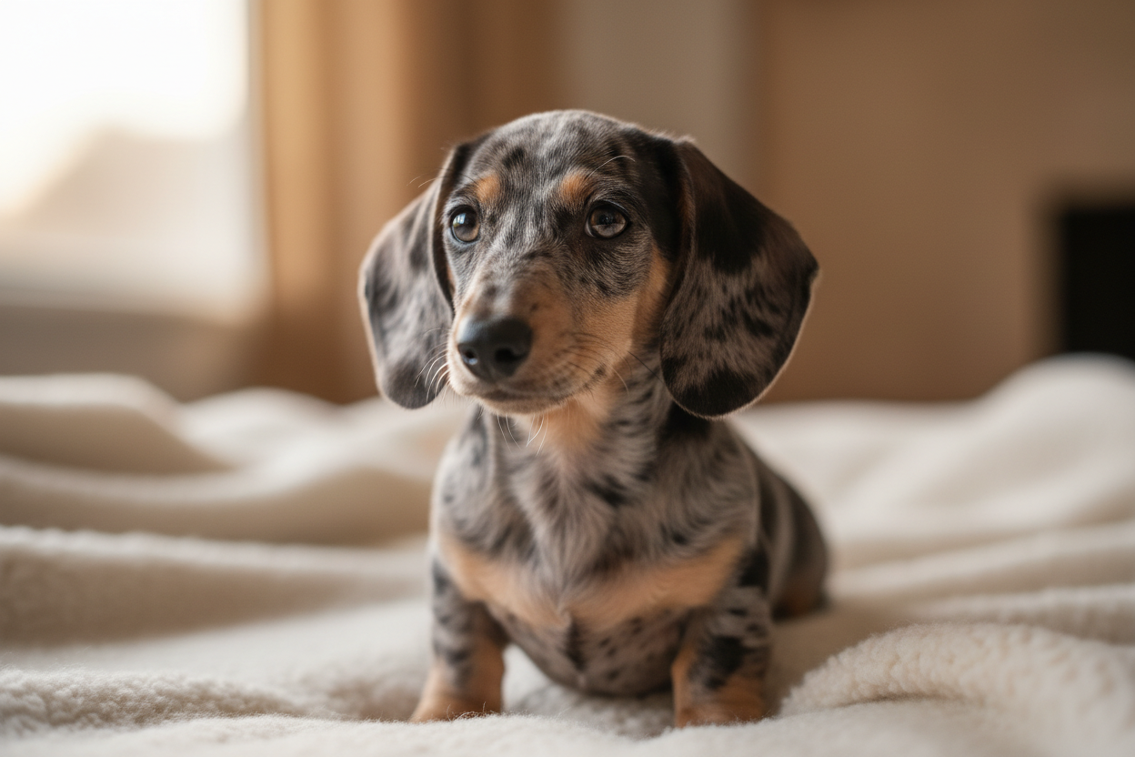 Teckel arlequin puppy